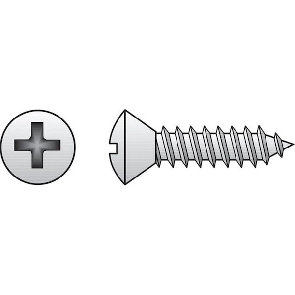 Hillman 0823668 8 x 1.25 in. Oval Head Stainless Steel Sheet Metal Screws 58981 - main